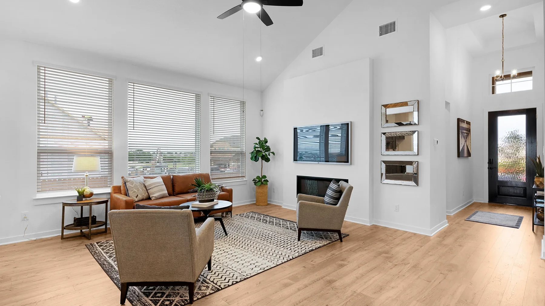 Living room of a Chesmar spec home in The Grove at Blackhawk